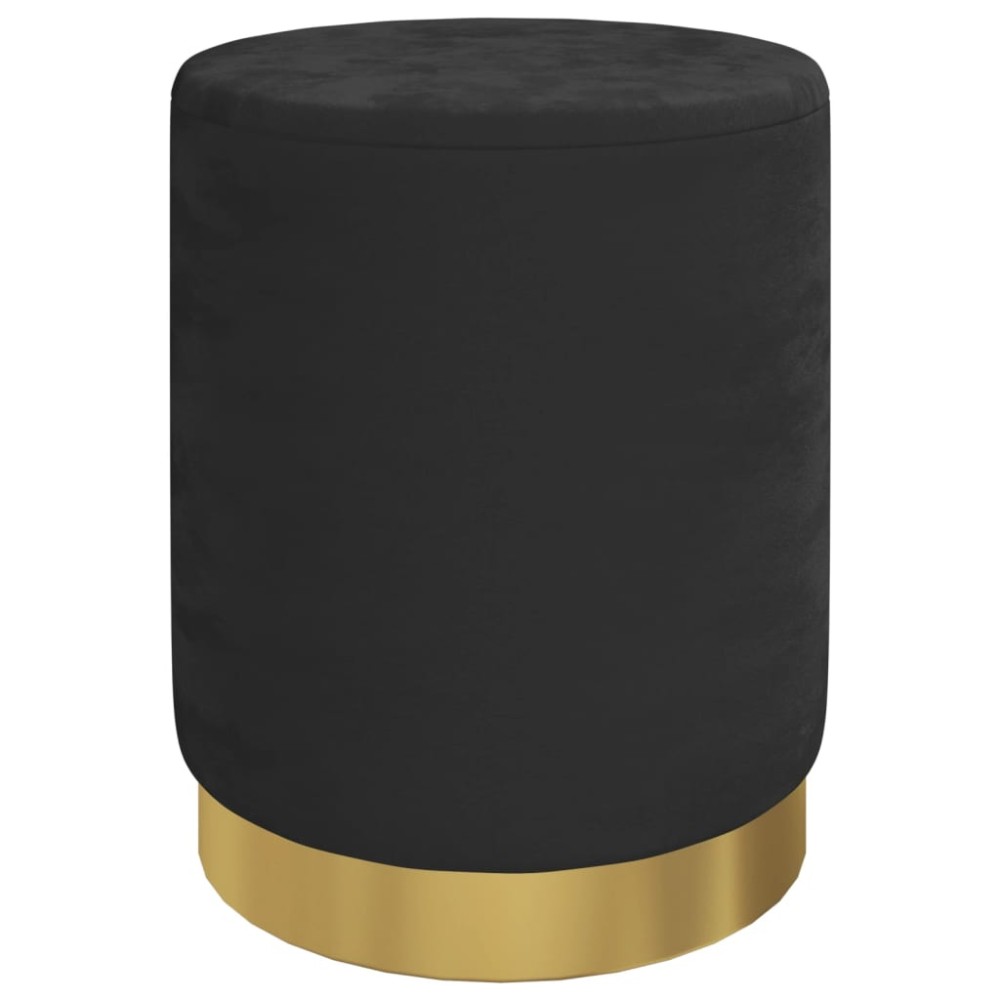 vidaXL Taburet depozitare rotund, negru, catifea 31 x 37 cm