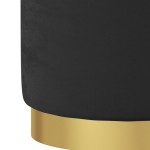 vidaXL Taburet depozitare rotund, negru, catifea 31 x 37 cm vidaXL Taburet depozitare rotund, negru, catifea 31 x 37 cm