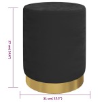 vidaXL Taburet depozitare rotund, negru, catifea 31 x 37 cm vidaXL Taburet depozitare rotund, negru, catifea 31 x 37 cm