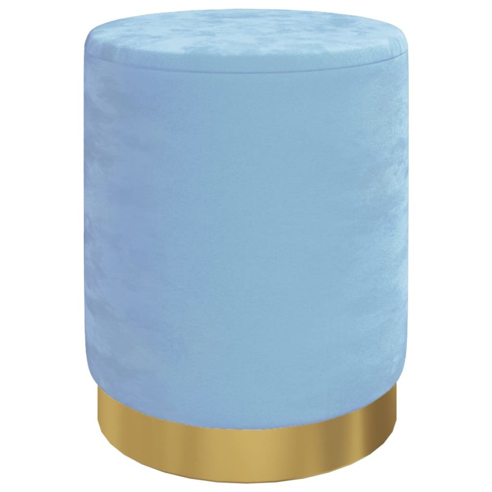 vidaXL Taburet depozitare rotund, albastru deschis, catifea 31 x 37 cm