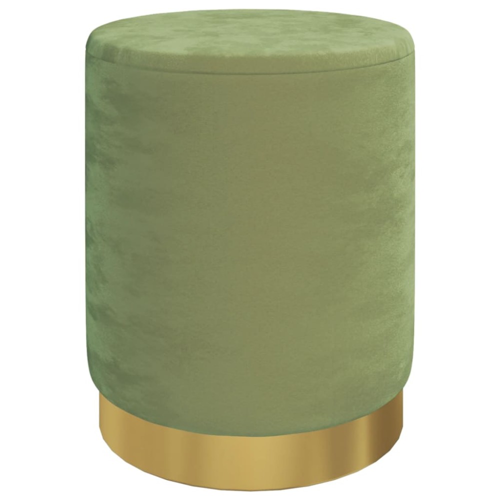 vidaXL Taburet depozitare rotund, verde muştar, catifea 31 x 37 cm