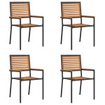 vidaXL Scaune de grădină stivuibile 4 pcs Maro și negru
