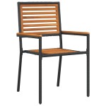 vidaXL Scaune de grădină stivuibile 4 pcs Maro și negru
