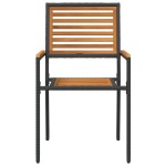 vidaXL Scaune de grădină stivuibile 4 pcs Maro și negru