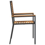 vidaXL Scaune de grădină stivuibile 4 pcs Maro și negru