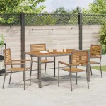 vidaXL Scaune de grădină stivuibile 4 pcs Maro și gri