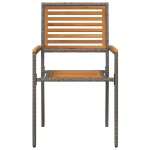 vidaXL Scaune de grădină stivuibile 4 pcs Maro și gri
