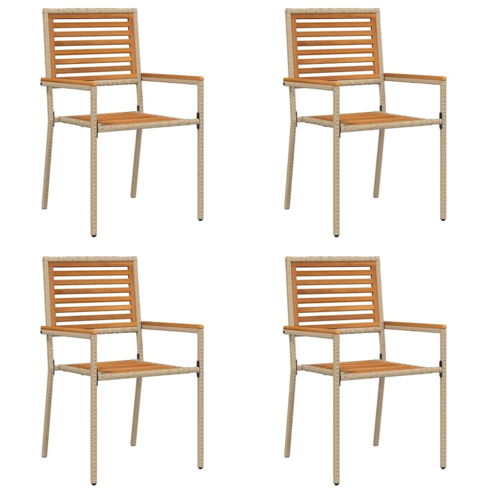 vidaXL Scaune de grădină stivuibile 4 pcs Maro și Bej