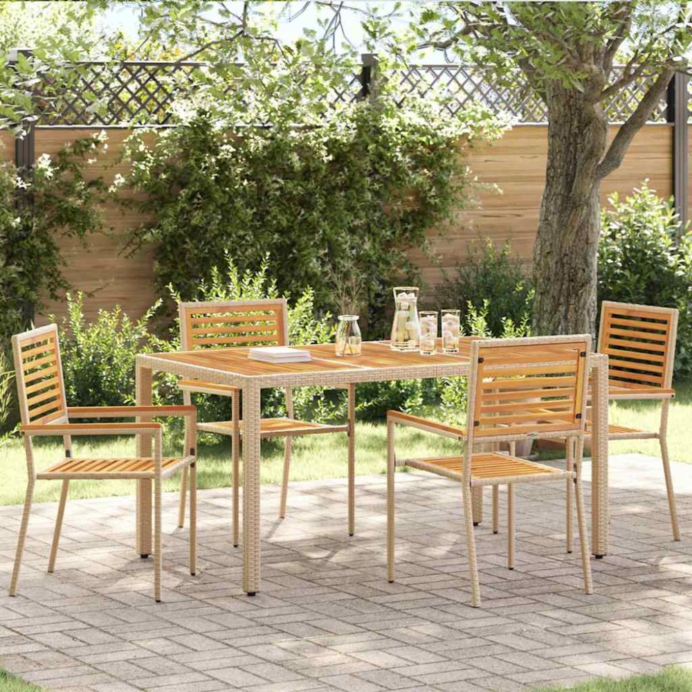 vidaXL Scaune de grădină stivuibile 4 pcs Maro și Bej