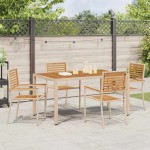 vidaXL Scaune de grădină stivuibile 4 pcs Maro și Bej vidaXL Scaune de grădină stivuibile 4 pcs Maro și Bej