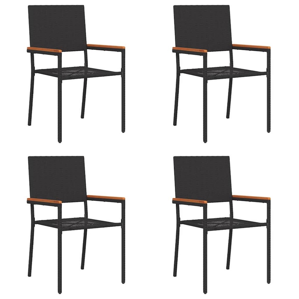 vidaXL Scaune de grădină stivuibile 4 pcs Negru și Maro