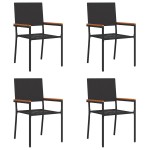 vidaXL Scaune de grădină stivuibile 4 pcs Negru și Maro