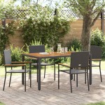 vidaXL Scaune de grădină stivuibile 4 pcs Negru și Maro