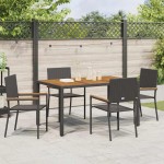 vidaXL Scaune de grădină stivuibile 4 pcs Negru și Maro