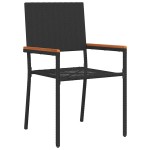 vidaXL Scaune de grădină stivuibile 4 pcs Negru și Maro