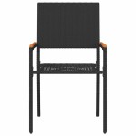 vidaXL Scaune de grădină stivuibile 4 pcs Negru și Maro