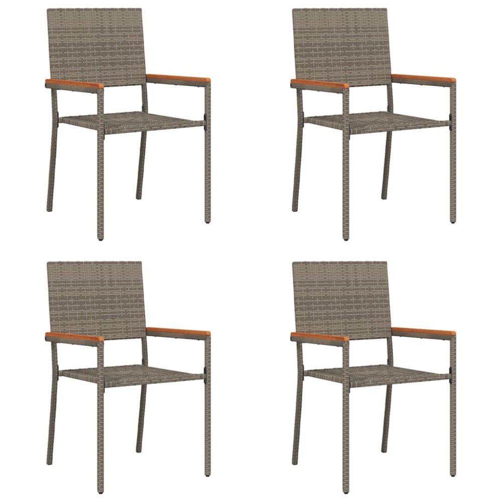 vidaXL Scaune de grădină stivuibile 4 pcs Gri și Brown