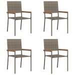vidaXL Scaune de grădină stivuibile 4 pcs Gri și Brown