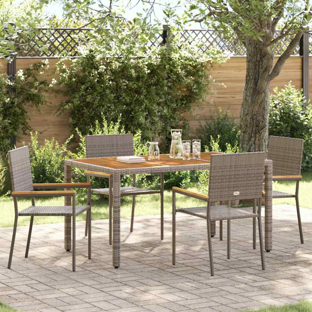 vidaXL Scaune de grădină stivuibile 4 pcs Gri și Brown