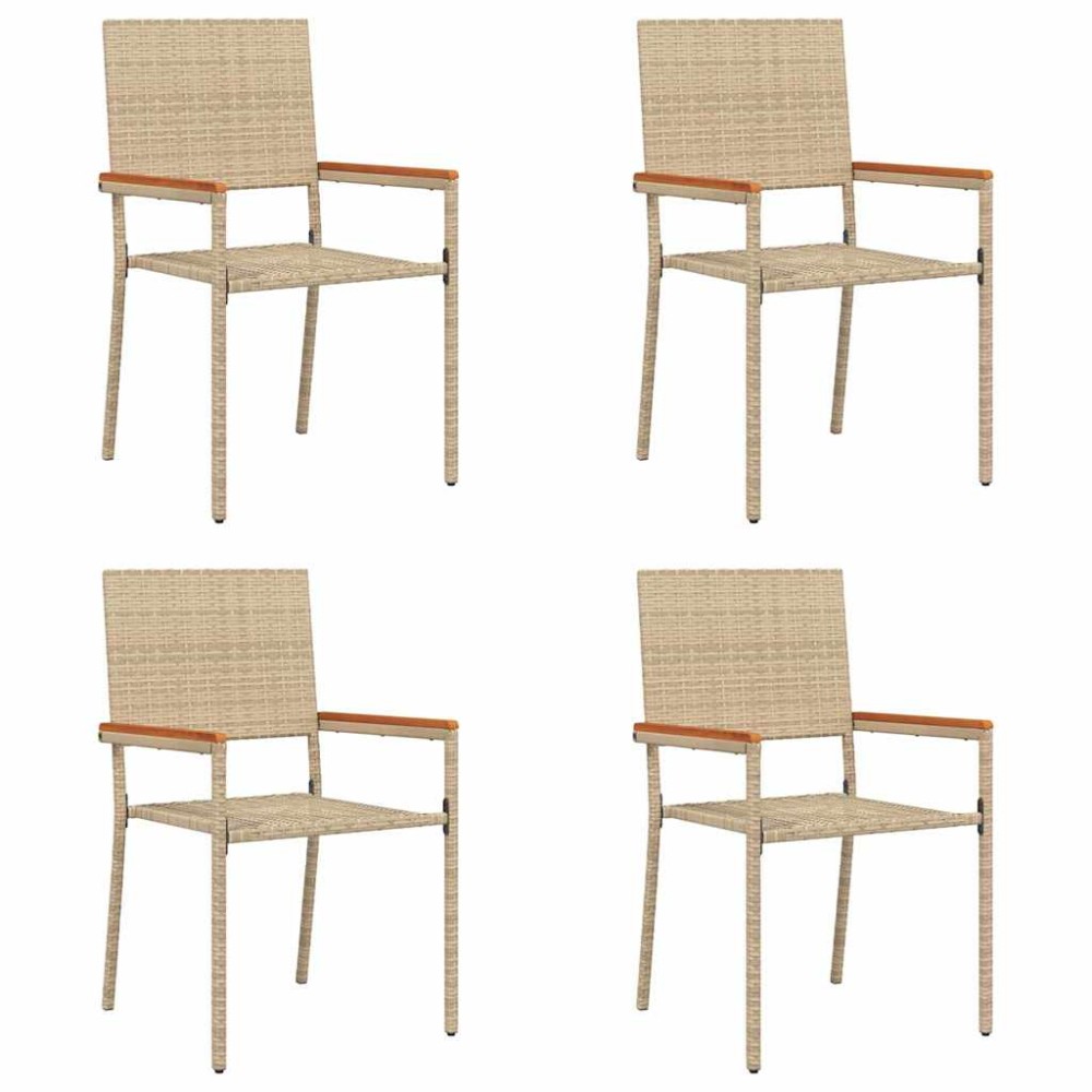 vidaXL Scaune de grădină stivuibile 4 pcs Crem și Marron