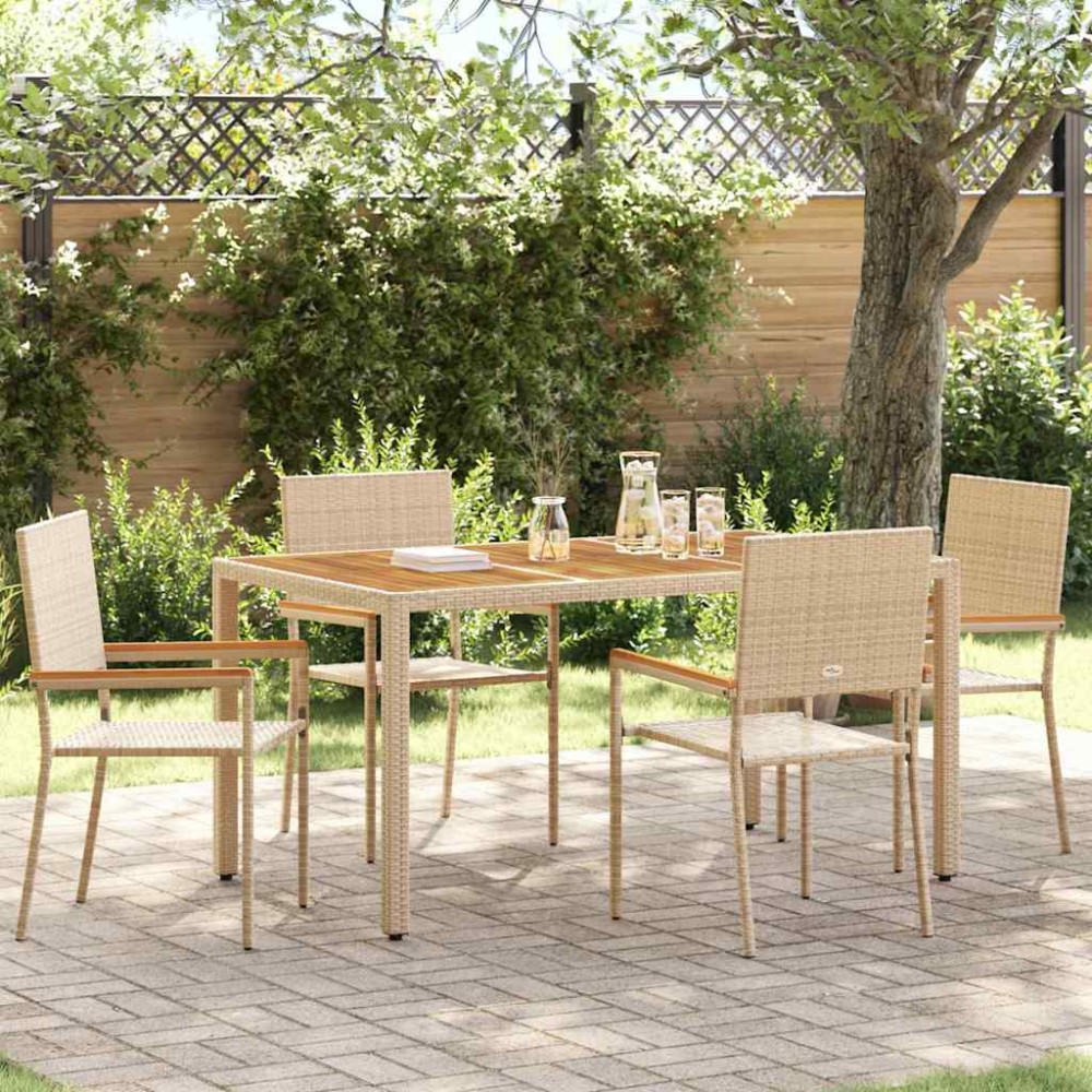 vidaXL Scaune de grădină stivuibile 4 pcs Crem și Marron