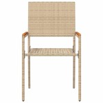 vidaXL Scaune de grădină stivuibile 4 pcs Crem și Marron