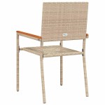 vidaXL Scaune de grădină stivuibile 4 pcs Crem și Marron