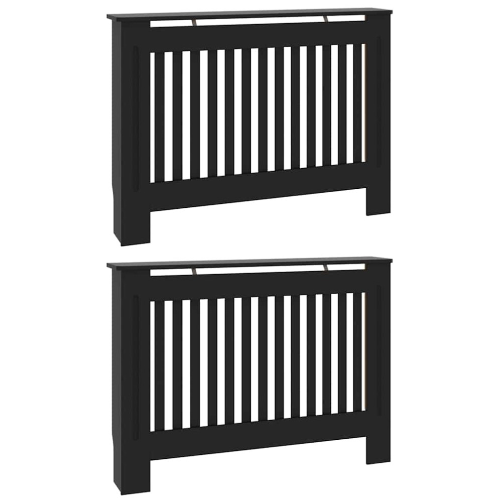 vidaXL Capac pentru radiator 2 pcs Negru 112 x 19 x 81,5cm