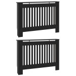 vidaXL Capac pentru radiator 2 pcs Negru 112 x 19 x 81,5cm