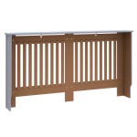 vidaXL Capac pentru radiator 2 pcs Gri 152 x 19 x 81,5cm Lemn compozit