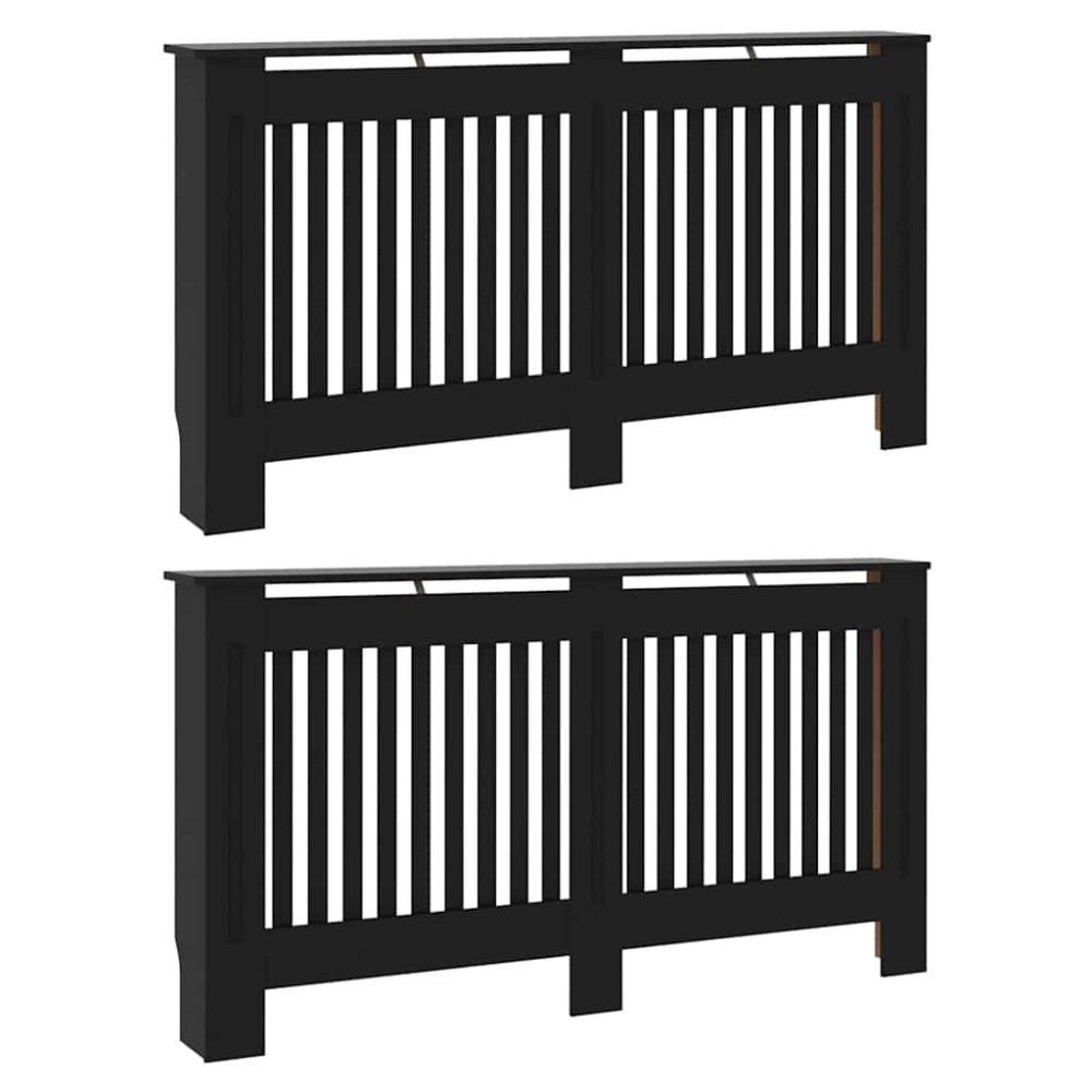 vidaXL Capac pentru radiator 2 pcs Negru 152 x 19 x 81,5cm