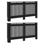 vidaXL Capac pentru radiator 2 pcs Negru 152 x 19 x 81,5cm