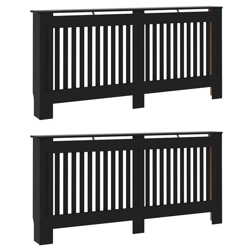 vidaXL Capac pentru radiator 2 pcs Negru 172 x 19 x 81,5cm