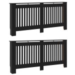 vidaXL Capac pentru radiator 2 pcs Negru 172 x 19 x 81,5cm