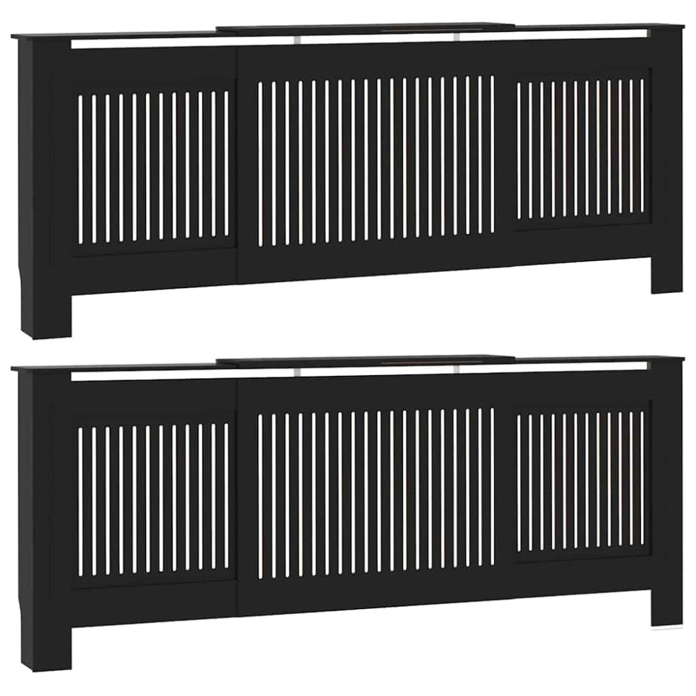 vidaXL Capac pentru radiator 2 pcs Negru 205 x 20,5 x 81,5cm