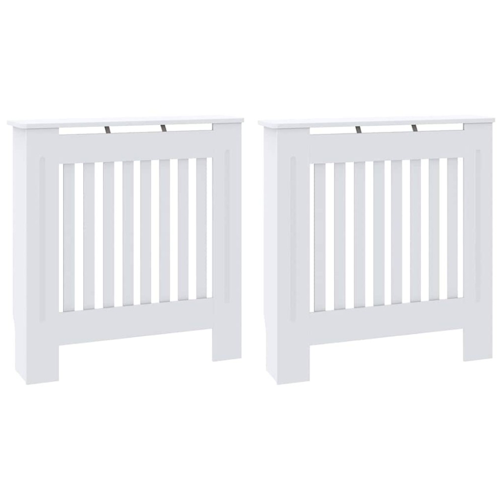 vidaXL Capac pentru radiator 2 pcs Alb 78 x 19 x 81,5cm Lemn compozit