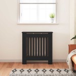 vidaXL Capac pentru radiator Negru 78 x 19 x 81,5cm Lemn compozit