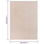 vidaXL Covor cu fire scurte, bej închis, 140x200 cm