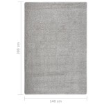 vidaXL Covor pufos, gri deschis, 140x200 cm, antiderapant