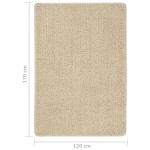 vidaXL Covor pufos, crem, 120x170 cm, antiderapant