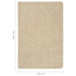vidaXL Covor pufos, crem, 140x200 cm, antiderapant