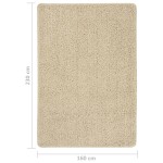vidaXL Covor pufos, crem, 160x230 cm, antiderapant