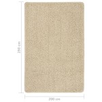 vidaXL Covor pufos, crem, 200x290 cm, antiderapant