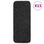 vidaXL Covorașe de scări, 15 buc., antracit, 60x25 cm, dreptunghiular vidaXL Covorașe de scări, 15 buc., antracit, 60x25 cm, dreptunghiular