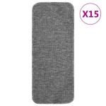 vidaXL Covorașe de scări, 15 buc., gri, 60x25 cm, dreptunghiular vidaXL Covorașe de scări, 15 buc., gri, 60x25 cm, dreptunghiular