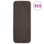 vidaXL Covorașe de scări, 15 buc., maro, 60x25 cm, dreptunghiular vidaXL Covorașe de scări, 15 buc., maro, 60x25 cm, dreptunghiular