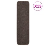 vidaXL Covorașe de scări, 15 buc., maro, 75x20 cm, dreptunghiular vidaXL Covorașe de scări, 15 buc., maro, 75x20 cm, dreptunghiular