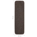vidaXL Covorașe de scări, 15 buc., maro, 75x20 cm, dreptunghiular vidaXL Covorașe de scări, 15 buc., maro, 75x20 cm, dreptunghiular