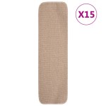 vidaXL Covorașe de scări, 15 buc., bej, 75x20 cm, dreptunghiular vidaXL Covorașe de scări, 15 buc., bej, 75x20 cm, dreptunghiular