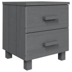vidaXL Noptiera "HAMAR", gri închis, 40x35x44,5 cm, lemn masiv de pin vidaXL Noptiera "HAMAR", gri închis, 40x35x44,5 cm, lemn masiv de pin